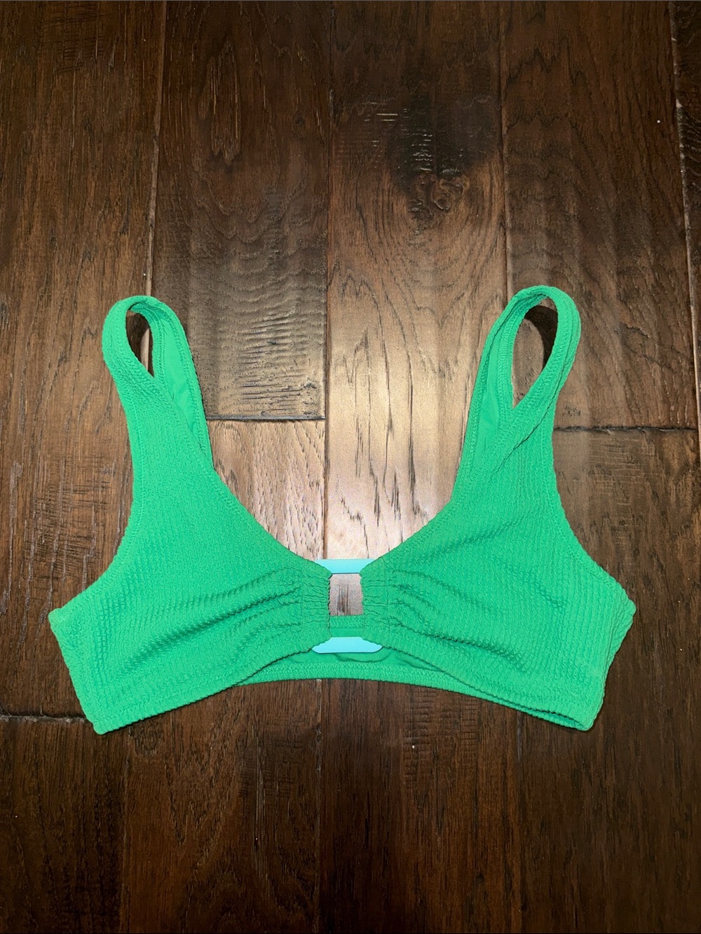 Aerie Green Textured Bralette Swim Top Large